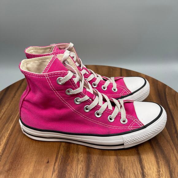 Converse All Star Chuck Taylor Shoes Womens Size 4.5 Pink Hi Tops Skate Sneakers - Picture 1 of 8